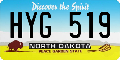 ND license plate HYG519
