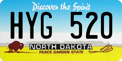 ND license plate HYG520