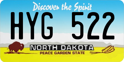 ND license plate HYG522