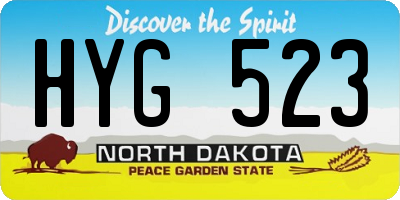 ND license plate HYG523