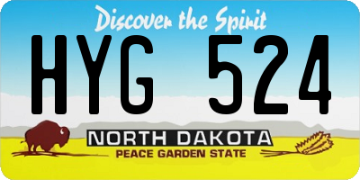 ND license plate HYG524