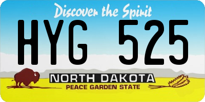 ND license plate HYG525