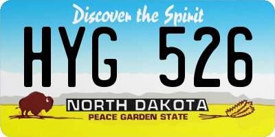 ND license plate HYG526