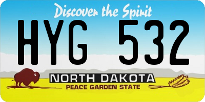 ND license plate HYG532