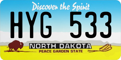 ND license plate HYG533