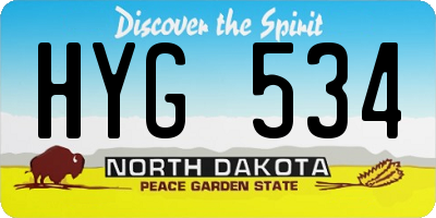 ND license plate HYG534