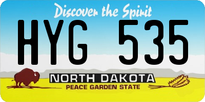ND license plate HYG535