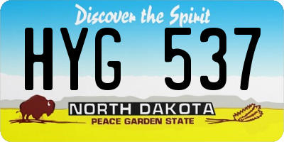 ND license plate HYG537