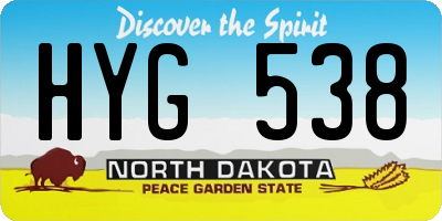 ND license plate HYG538