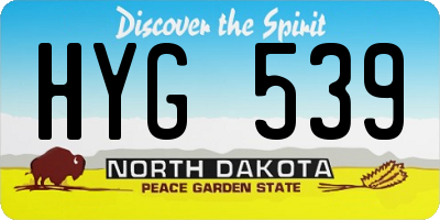 ND license plate HYG539