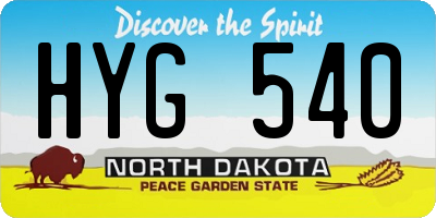 ND license plate HYG540
