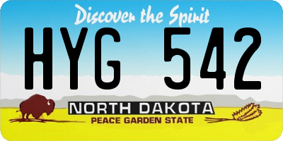 ND license plate HYG542