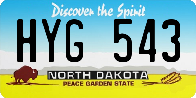 ND license plate HYG543