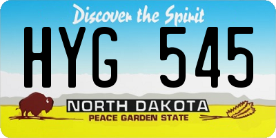 ND license plate HYG545