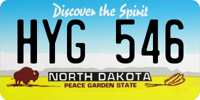 ND license plate HYG546