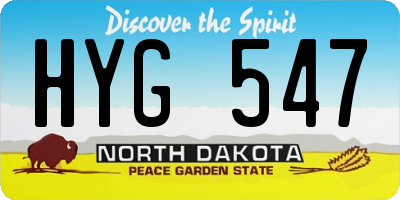 ND license plate HYG547