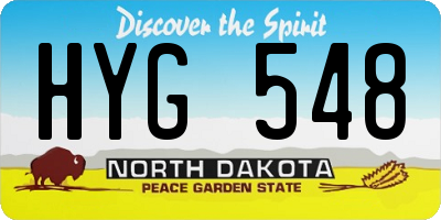 ND license plate HYG548