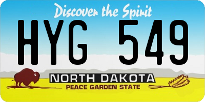 ND license plate HYG549