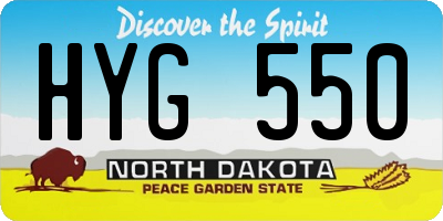 ND license plate HYG550