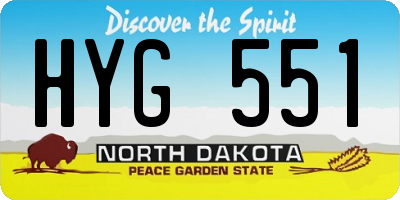 ND license plate HYG551