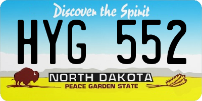 ND license plate HYG552