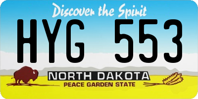 ND license plate HYG553