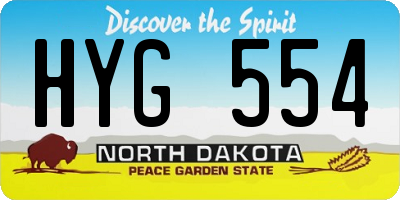 ND license plate HYG554