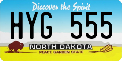 ND license plate HYG555
