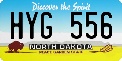 ND license plate HYG556