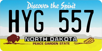 ND license plate HYG557