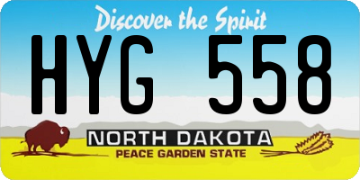 ND license plate HYG558