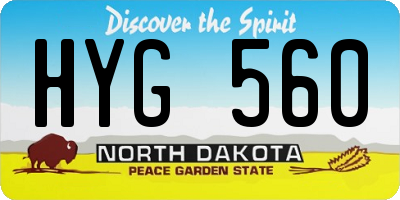 ND license plate HYG560