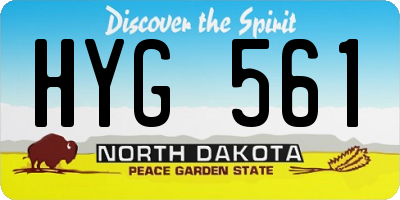 ND license plate HYG561