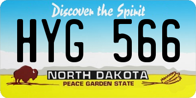 ND license plate HYG566