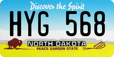 ND license plate HYG568