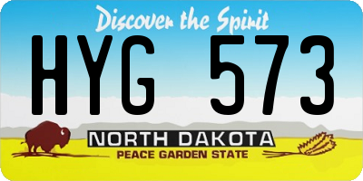 ND license plate HYG573