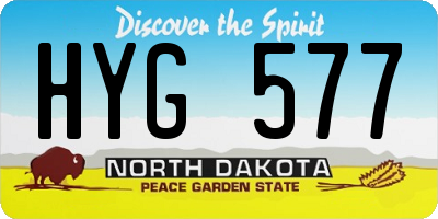 ND license plate HYG577