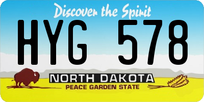 ND license plate HYG578