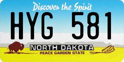 ND license plate HYG581