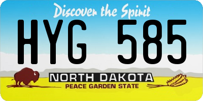 ND license plate HYG585