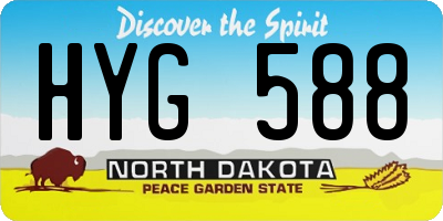 ND license plate HYG588