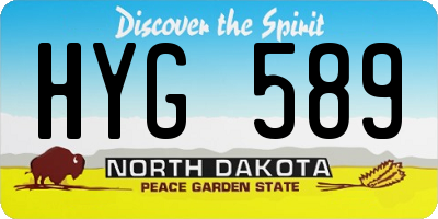 ND license plate HYG589