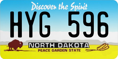 ND license plate HYG596