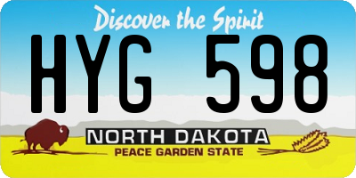 ND license plate HYG598