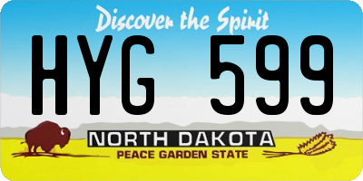 ND license plate HYG599