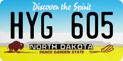 ND license plate HYG605