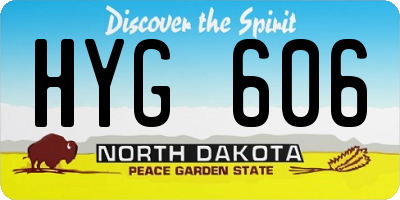 ND license plate HYG606