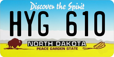 ND license plate HYG610