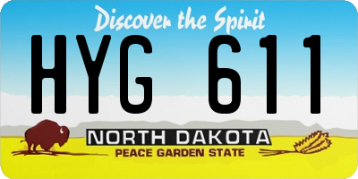 ND license plate HYG611