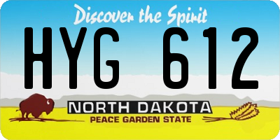 ND license plate HYG612